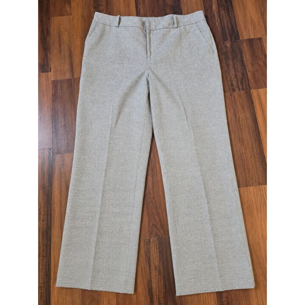 Lauren Ralph Lauren Women's 16W Wool Angora Herringbone Dress Pants Gray